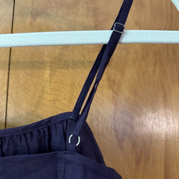 Theory Dark Purple Camisole SZ Small Lightweight Linen Fitted Adjustable Violet - Picture 4 of 6